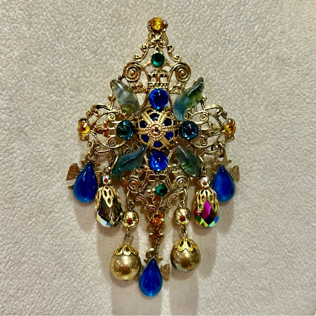 Vintage Byzantine Swarovski Crystal Brooch-Boutique